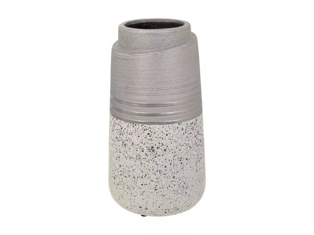 Vase en céramique argentée 13x13x24,5h