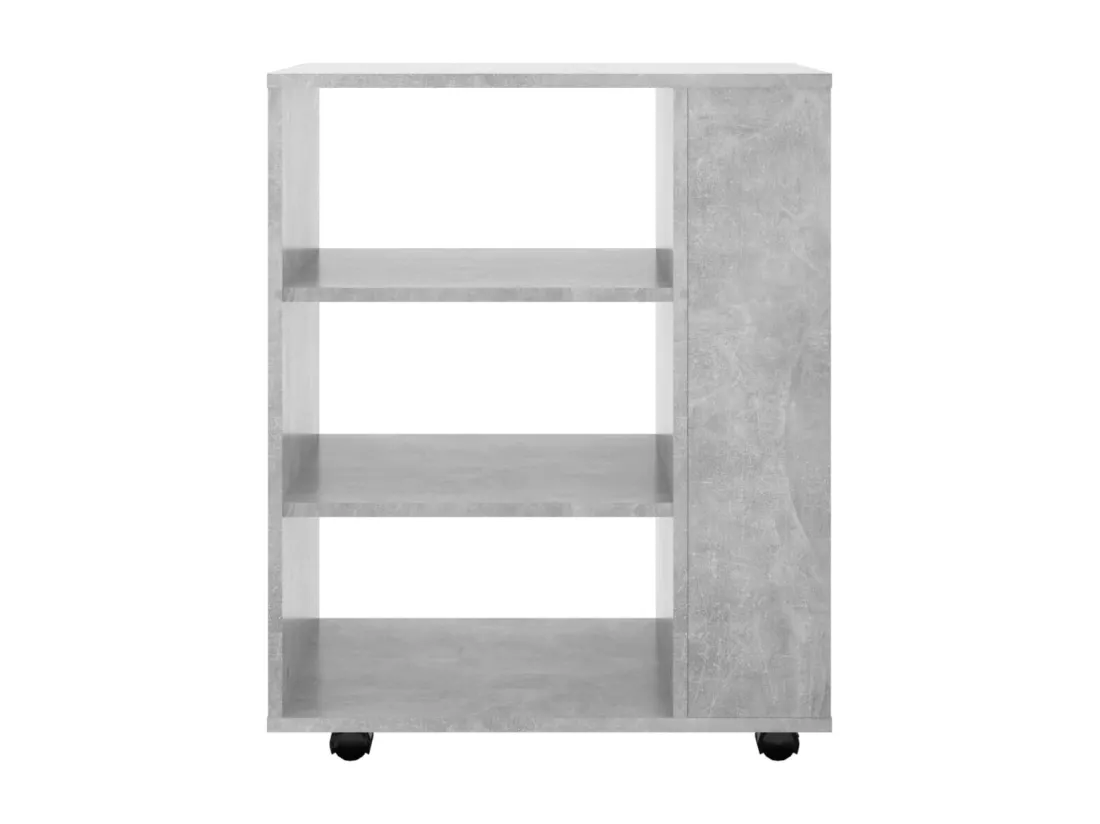 Armoire à roulettes Gris béton 60x35x75 cm Bois d’ingénierie