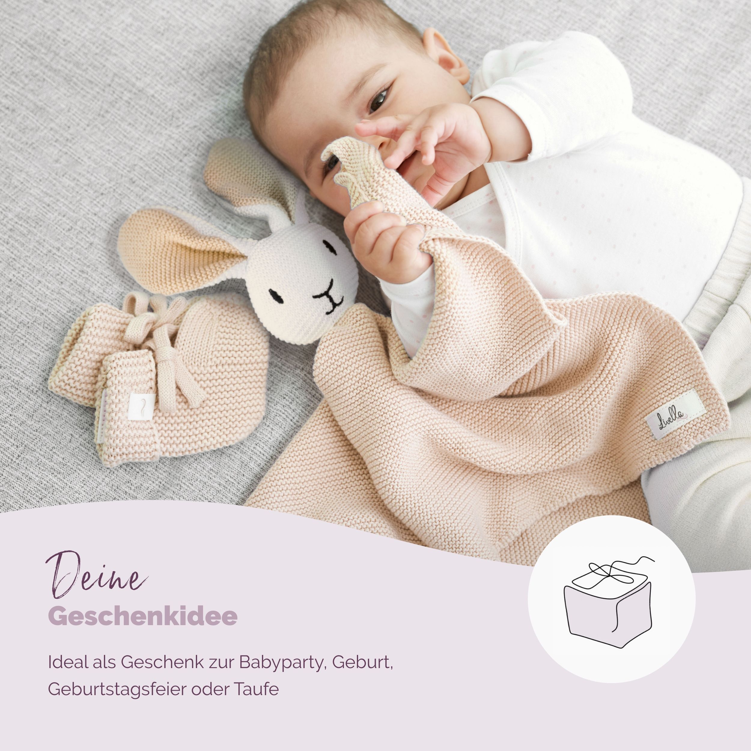 Livella Kuscheltuch (Hase) mit Söckchen aus Bio-Baumwolle