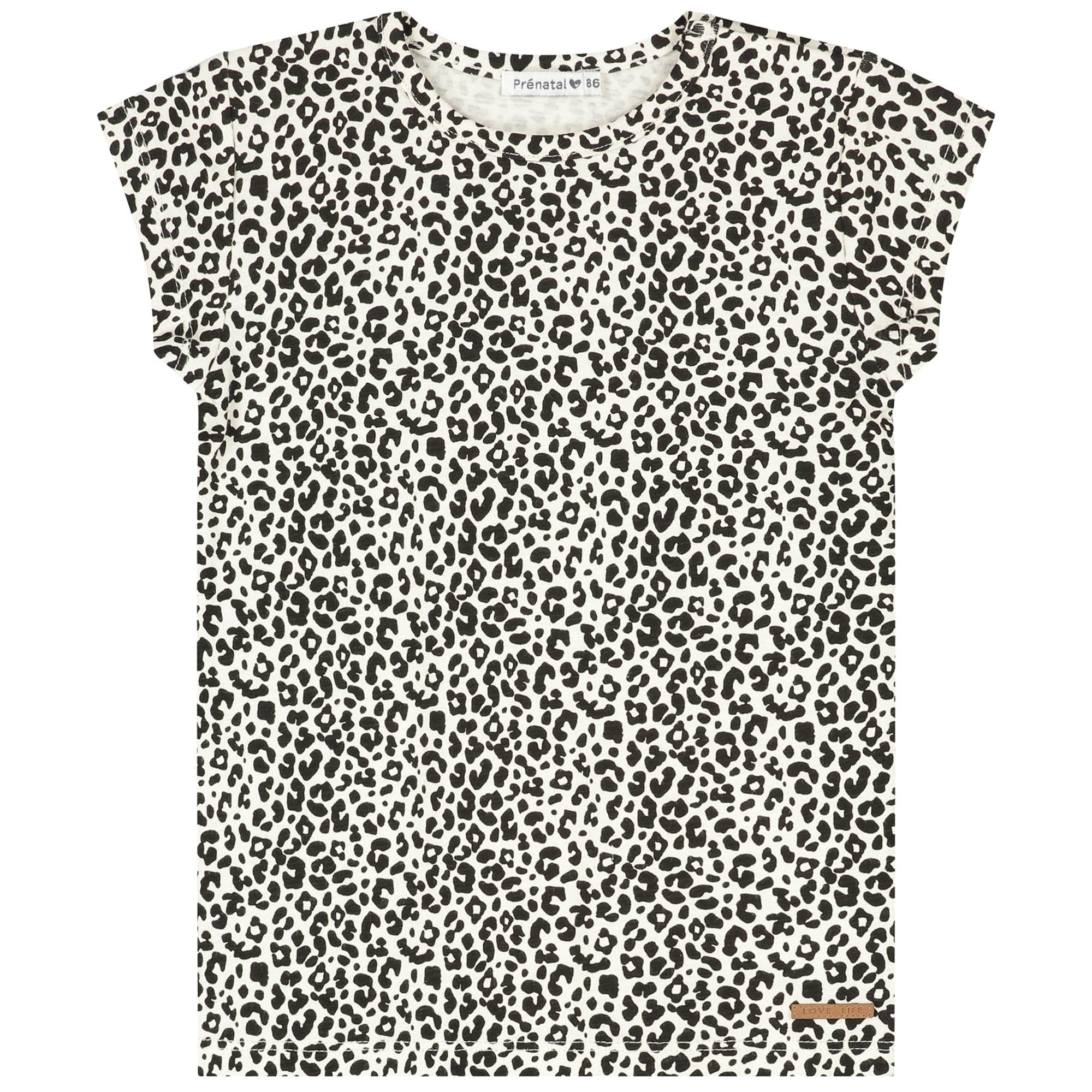Prénatal peuter T-shirt korte mouwen panterprint bruin