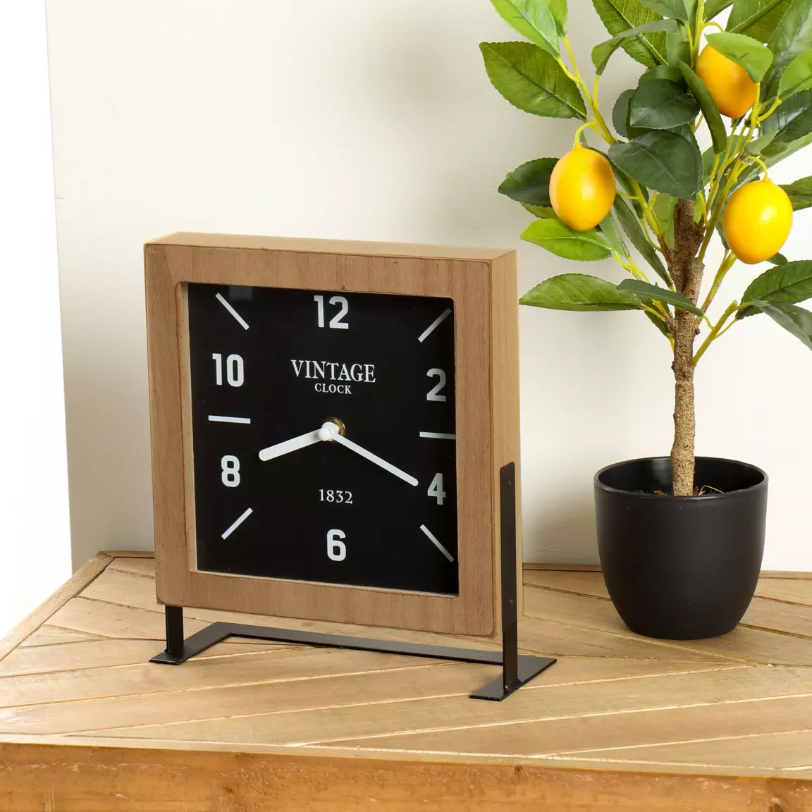 Horloge à poser en bois (H23 cm) Silence Vintage