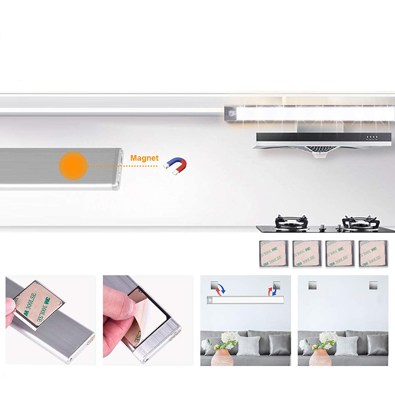 (40cm) LED Lichtleiste USB Leuchte Schrank Beleuchtung mit Bewegungsmelder - Warmweiss