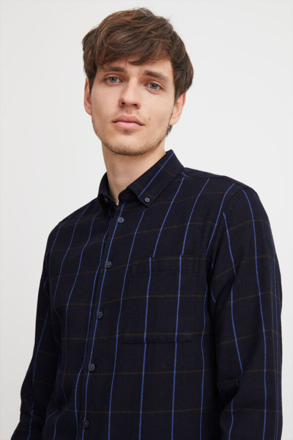 Casual Friday CFANTON LS BD checked shirt Dark navy