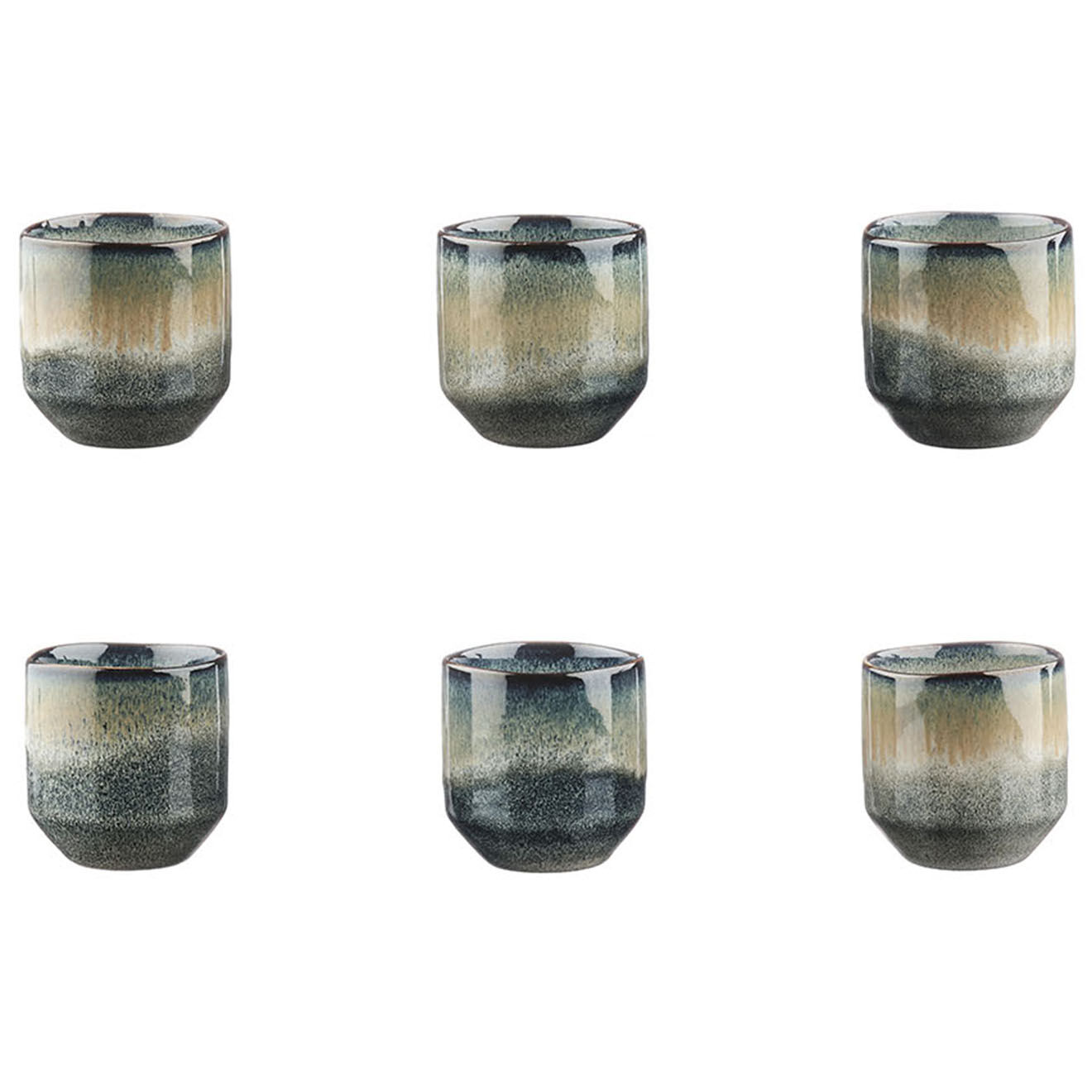 Bjorn 6 Tasses Genesis bleu/gris kaki - 15 cl