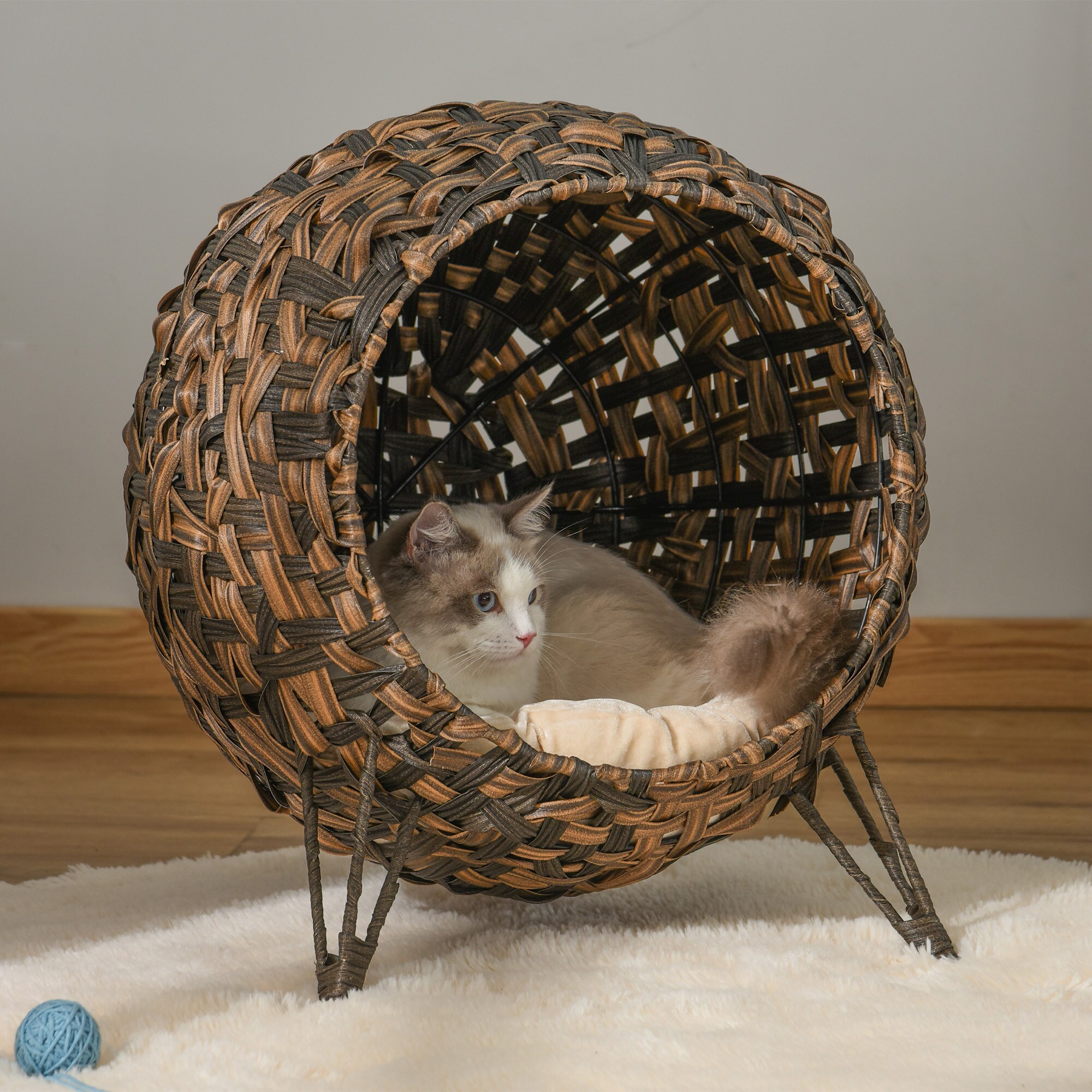 PawHut Katzenhaus braun Ø52 x 58 cm