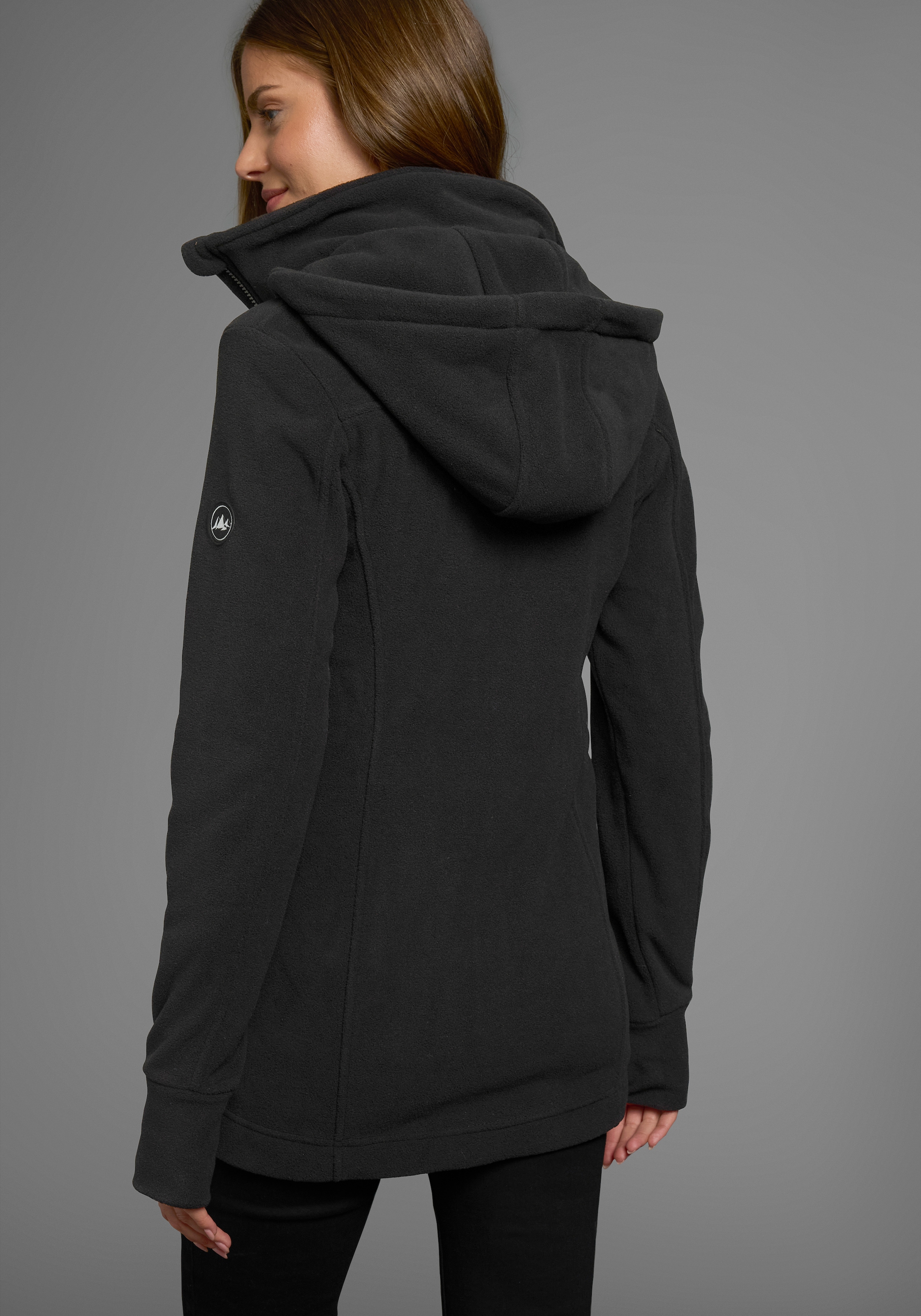 Polarino Fleecejacke mit Kapuze aus Fleece,  atmungsaktiv,  schnell trocknend