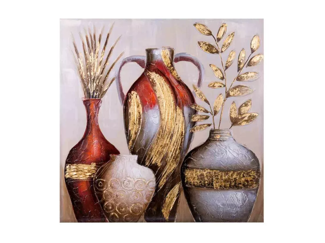 Tableau en relief peint à la main 100x100x3h