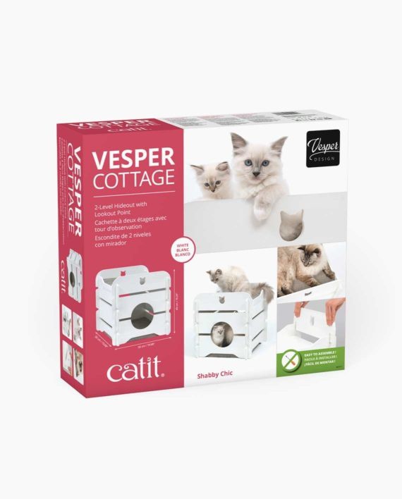 Casinha para gatos Vesper Cottage, branca