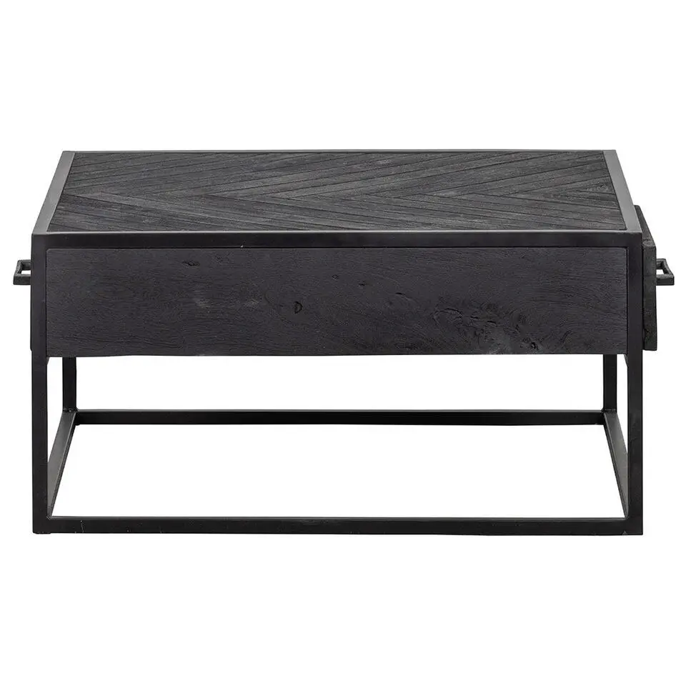 Mangohoutonline - Salontafel Sienna Square Rechthoekig - Zwart - Mahom