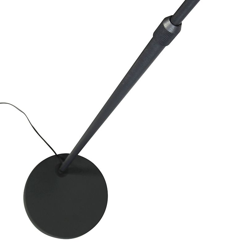 Moderne booglamp zwart met zwarte stoffen kap - Arc Basic