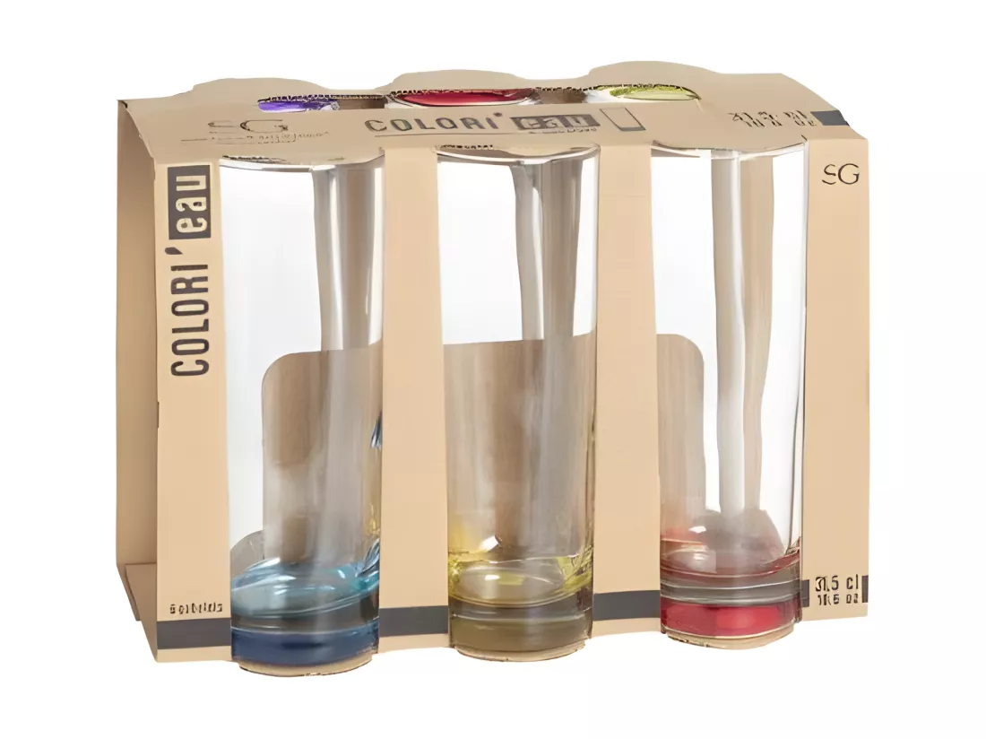 Lot de 6 gobelets haut - 31 cL - Colori'eau
