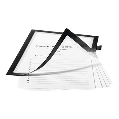 Durable Duraframe Note - Cadre d'affichage adhésif - A4 - noir - avec porte-stylo