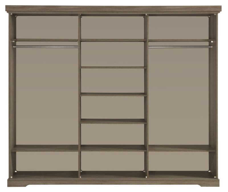 Spiegel kledingkast Latte Schuifdeuren en spiegel - 260 x 220 x 62 cm