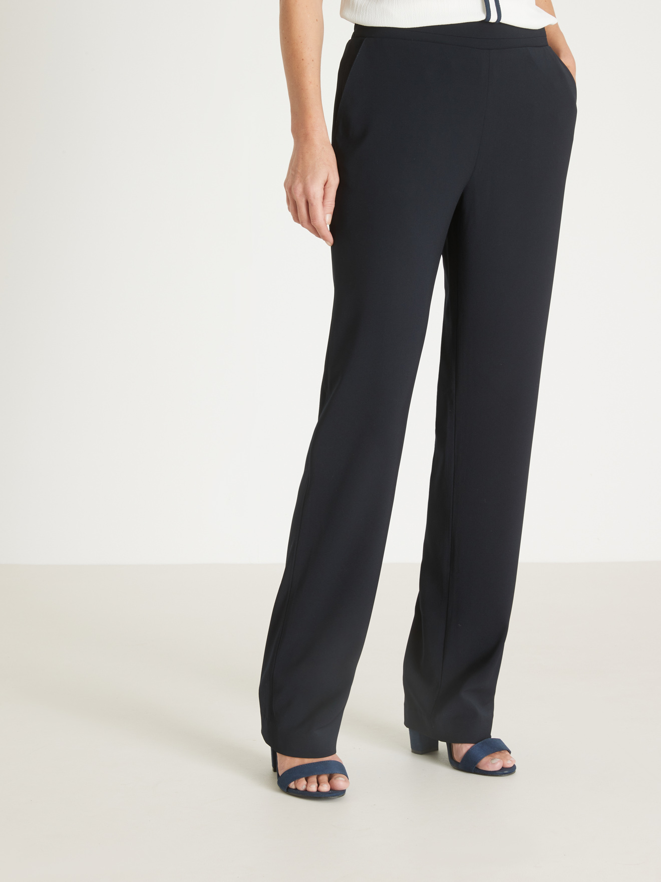 Pantalon droit chic élastiqué