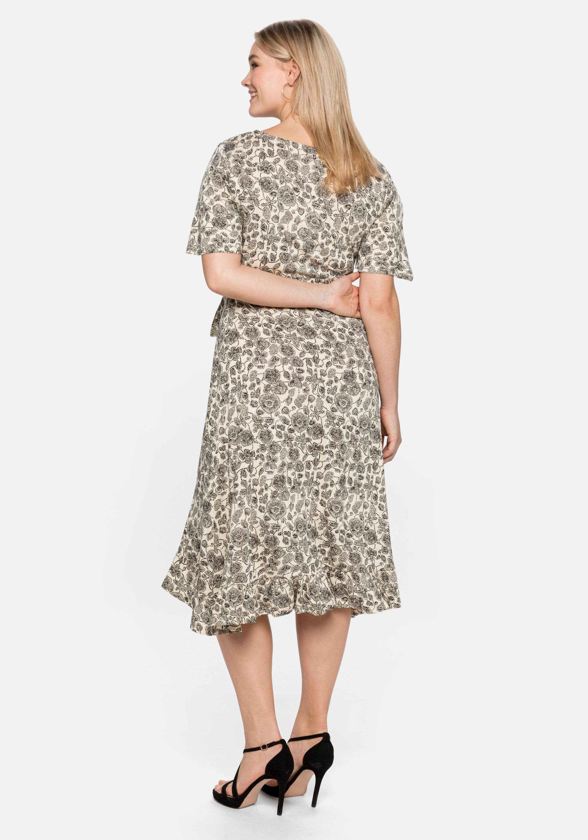 Jerseykleid mit kurzen Flügelärmeln
