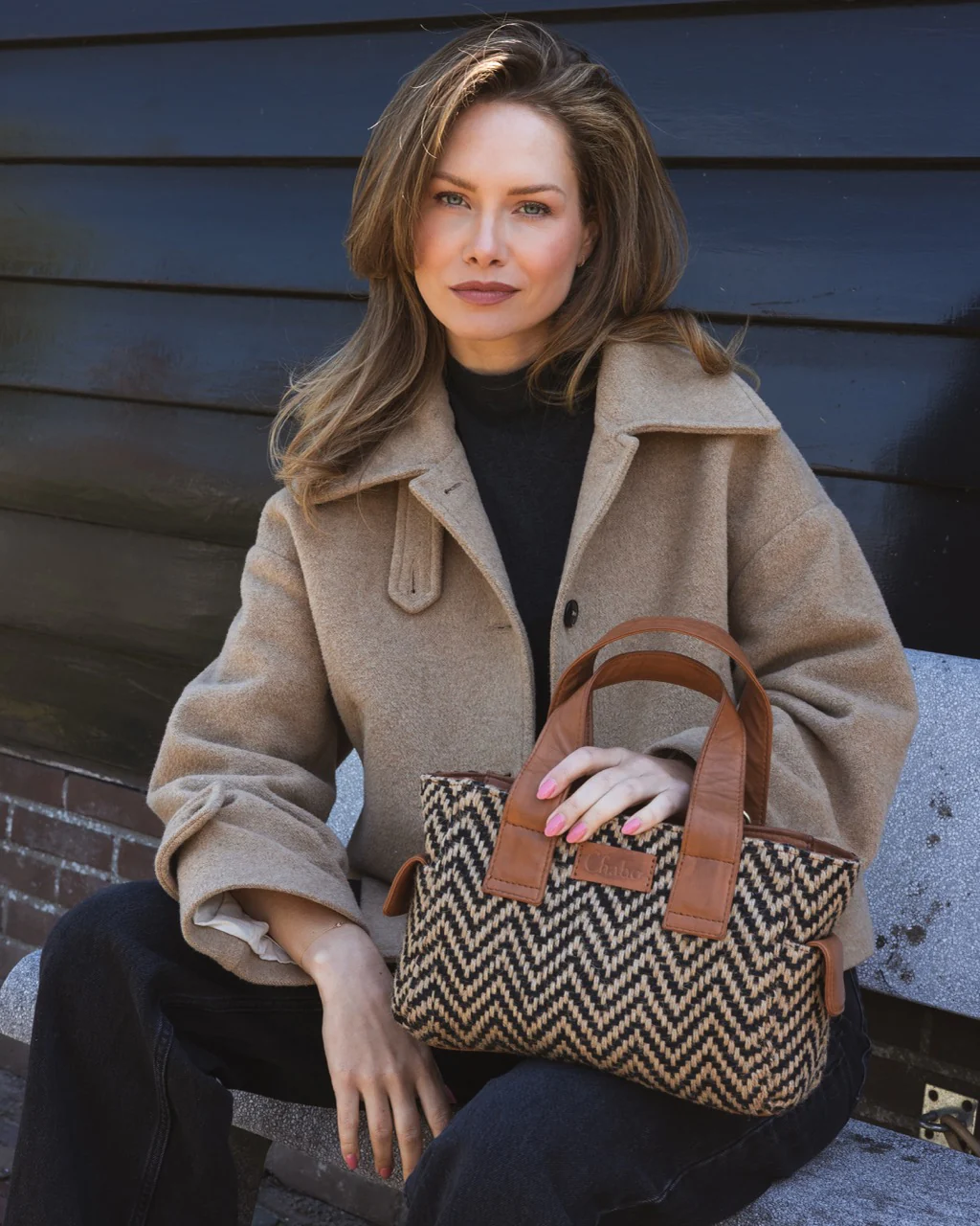 Chabo - Romio Jaquard Handbag - Cognac