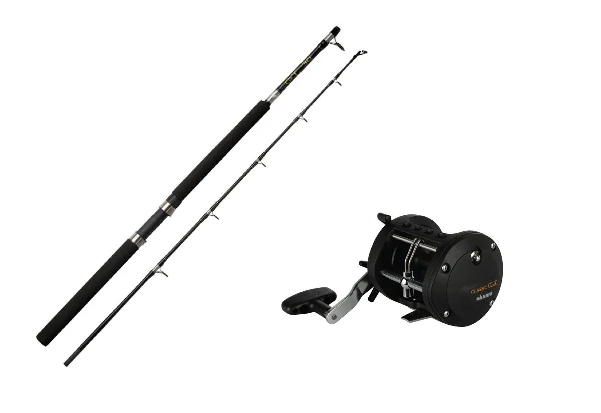 AbuGarcia Rod Gt 602 30lbs Boat/Okuma Ok Classic Clx -300la 0bb Graph Spool