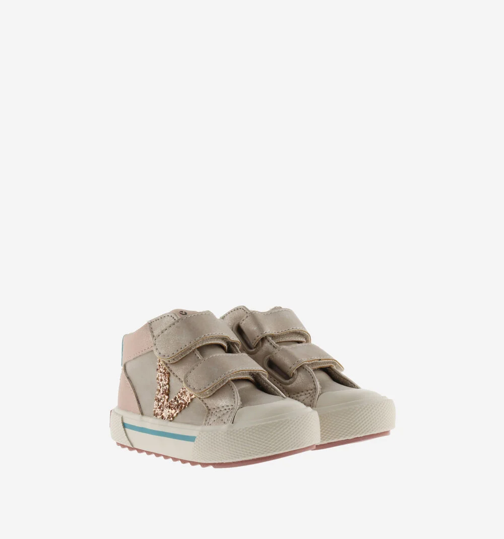 TRIBU SCRATCH MÉTALLISÉ Bottines à paillettes pour filles NUDE