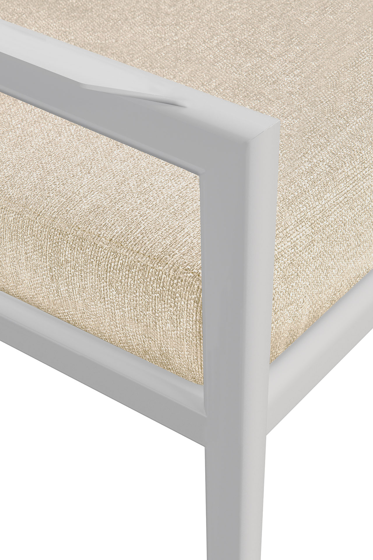 Jack loungestoel - wit aluminium - compleet - naturel kussens