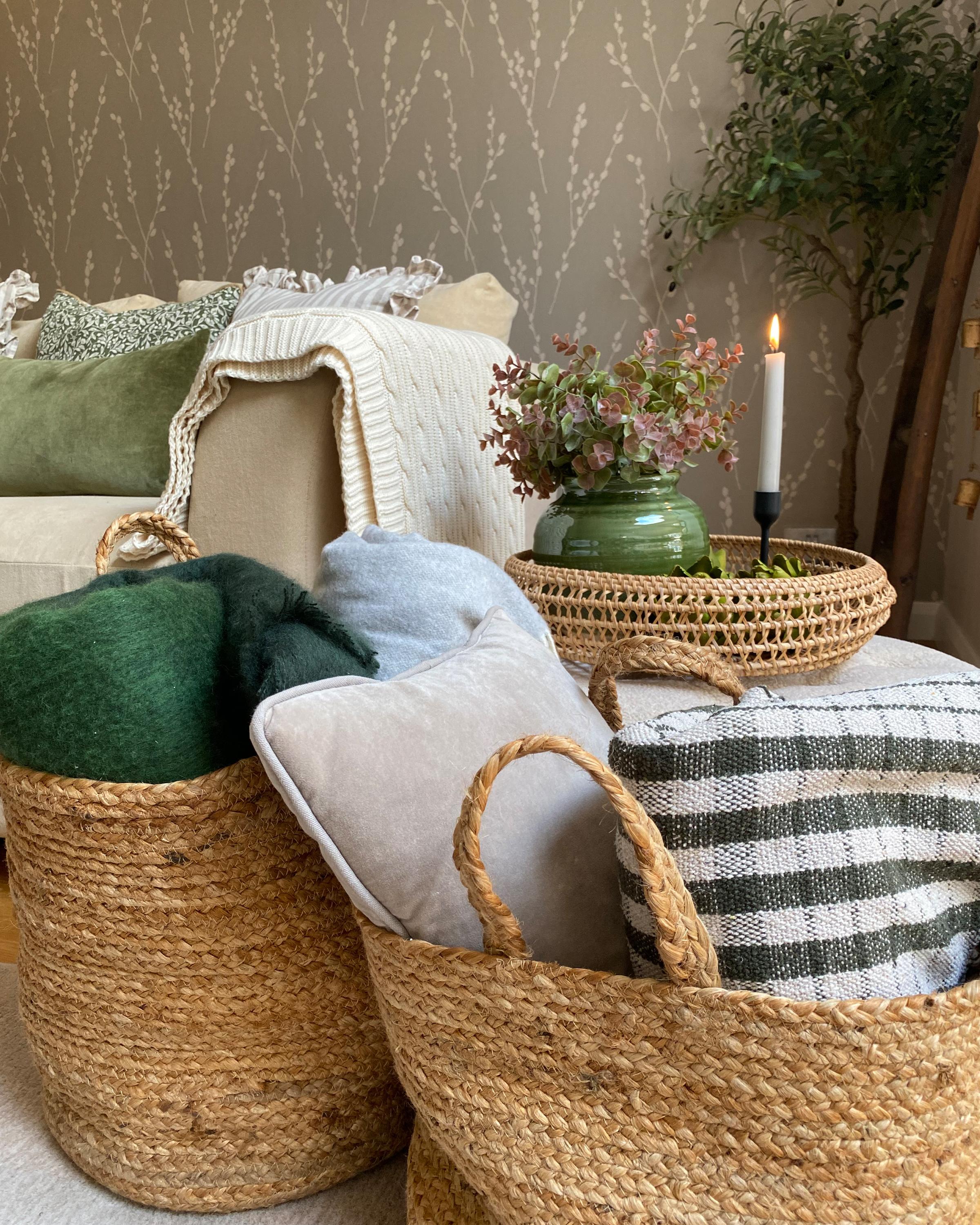 Set van 2 manden KAELLA Jute Zandbeige