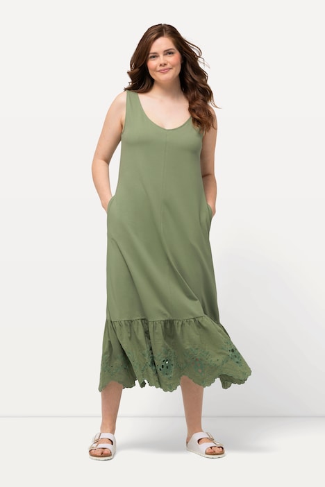 Maxikleid, A-Linie, Rundhals, ärmellos, Biobaumwolle