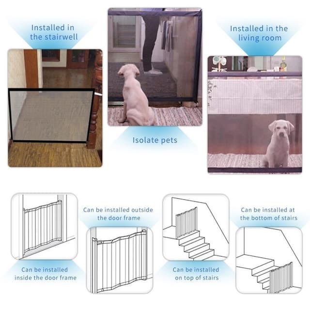 Sammenklappeligt hegn til hund kat kæledyr mesh hegn 180*72CM