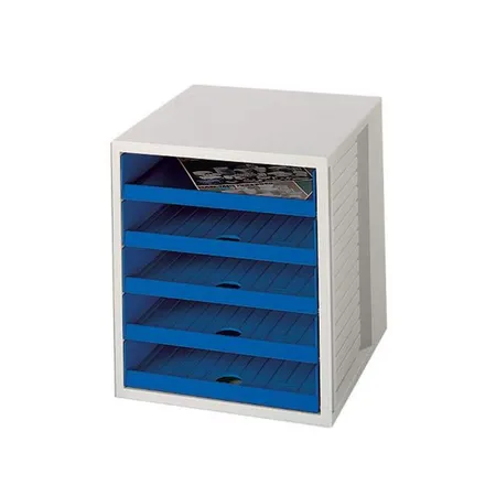 HAN Schrank-Set, 5 offene Schübe, für C4,lichtgrau/blau