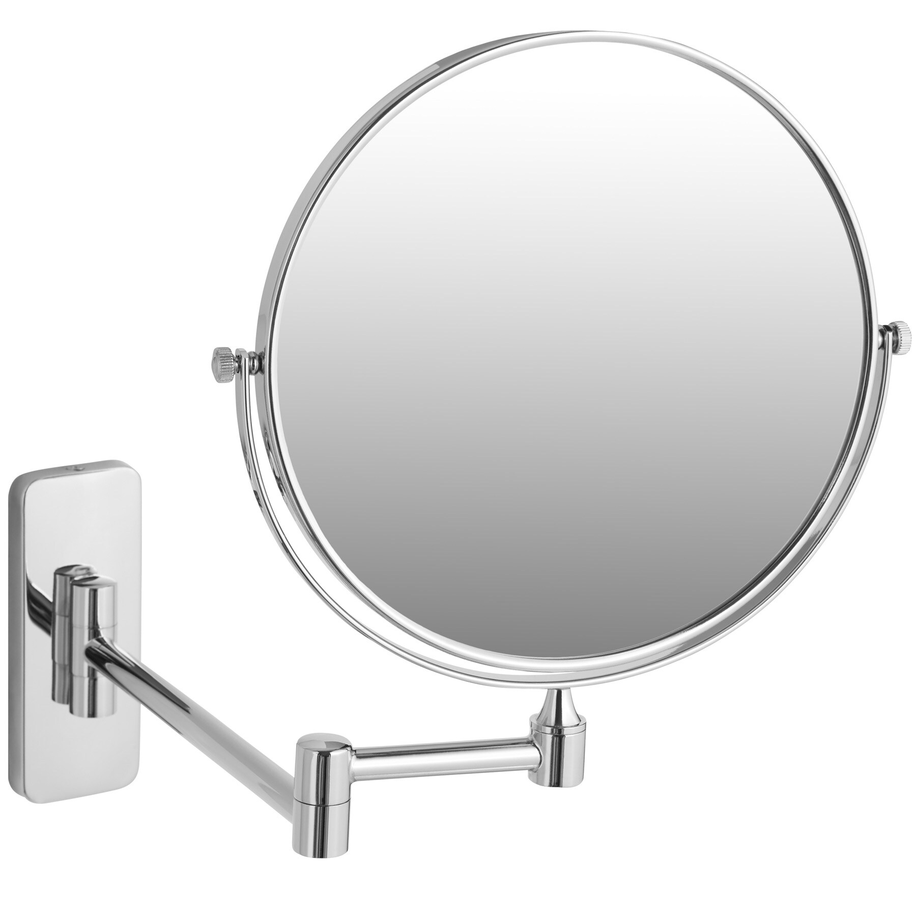 tectake® Kosmetikspiegel, rund, doppelseitig, 360° neig- und drehbar, Wandmontage