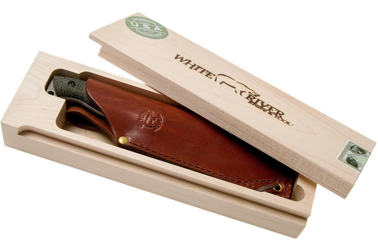 White River Knives Camp Cleaver Black Burlap Micarta kampeermes