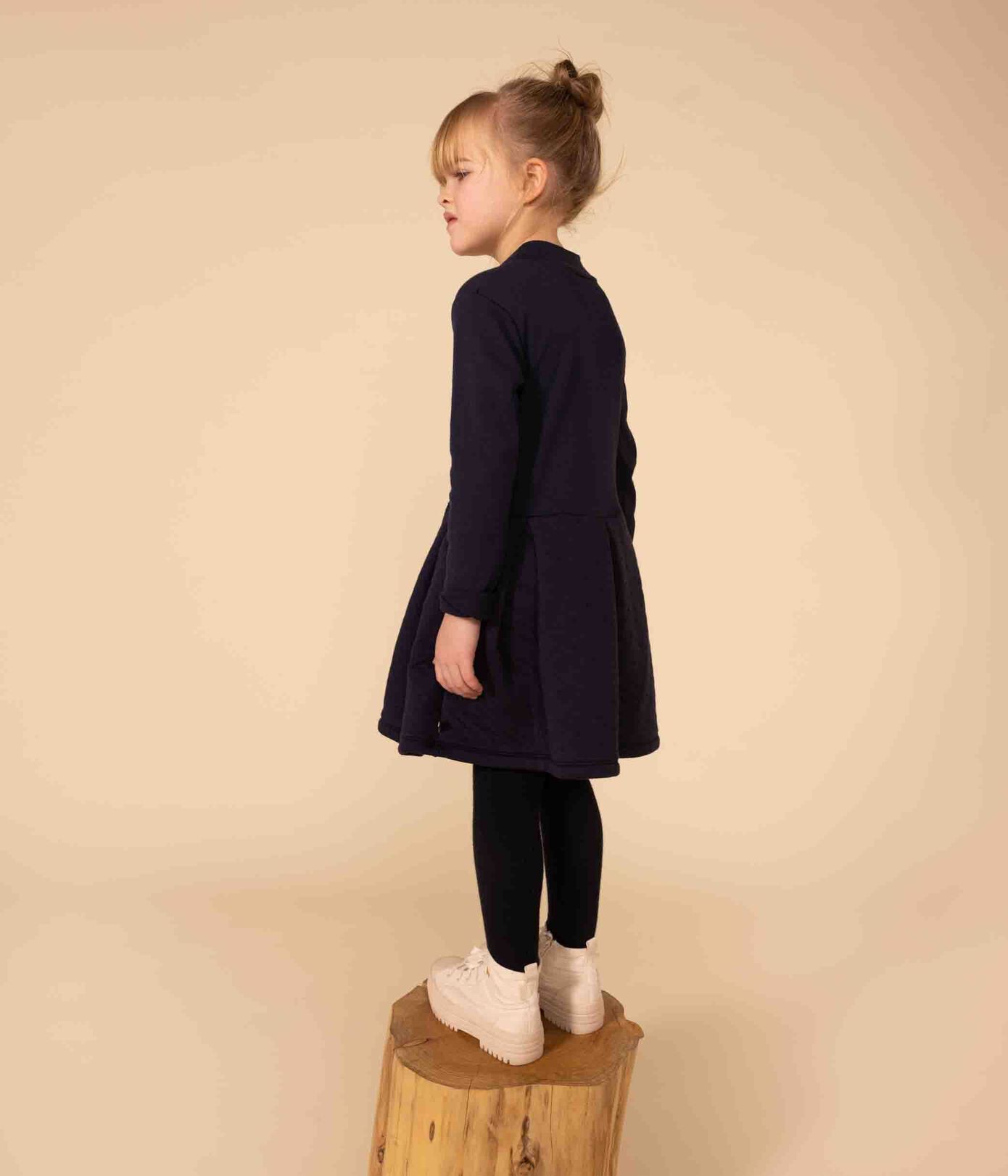 Robe manches longues unie enfant fille