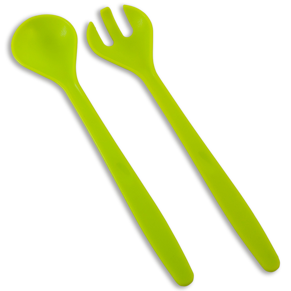 Salatbesteck - grün - Kunststoff