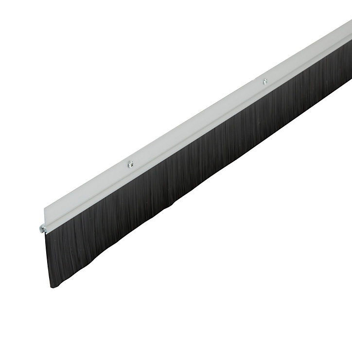 Bas de porte de garage alu brosse Diall argent 125 cm