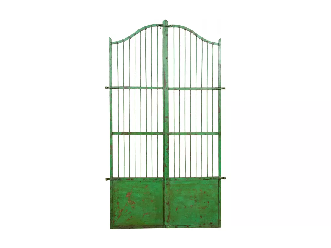BISCOTTINI Portail - Fer Forgé Finition Antique - Clôture en Fer - Portail en Métal - Porte Décorative - Portail d'Entrée - 118x6x200cm - Une Pièce