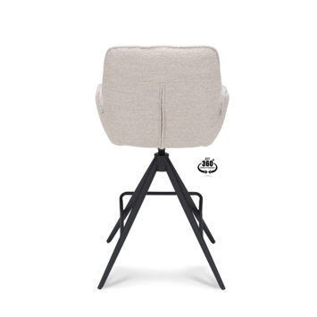 Barkruk Iris Alpine natural beige bouclé stof met armleuning