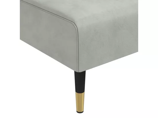 Chaise longue gris clair velours