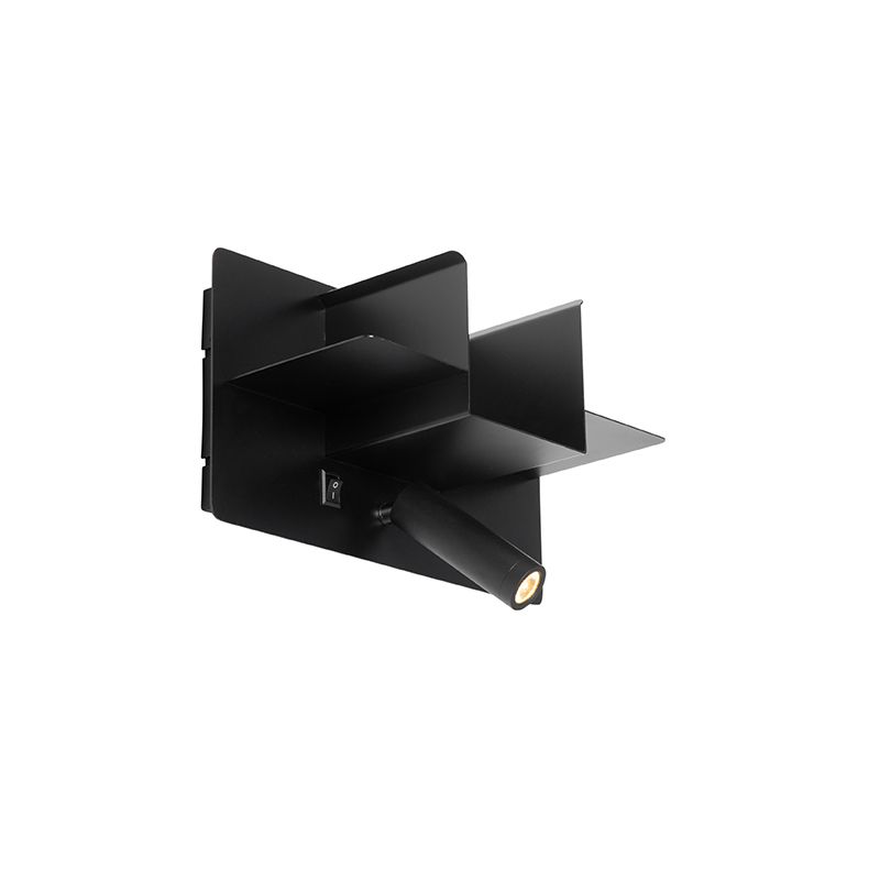 Moderne wandlamp zwart incl. LED met USB - Thijs