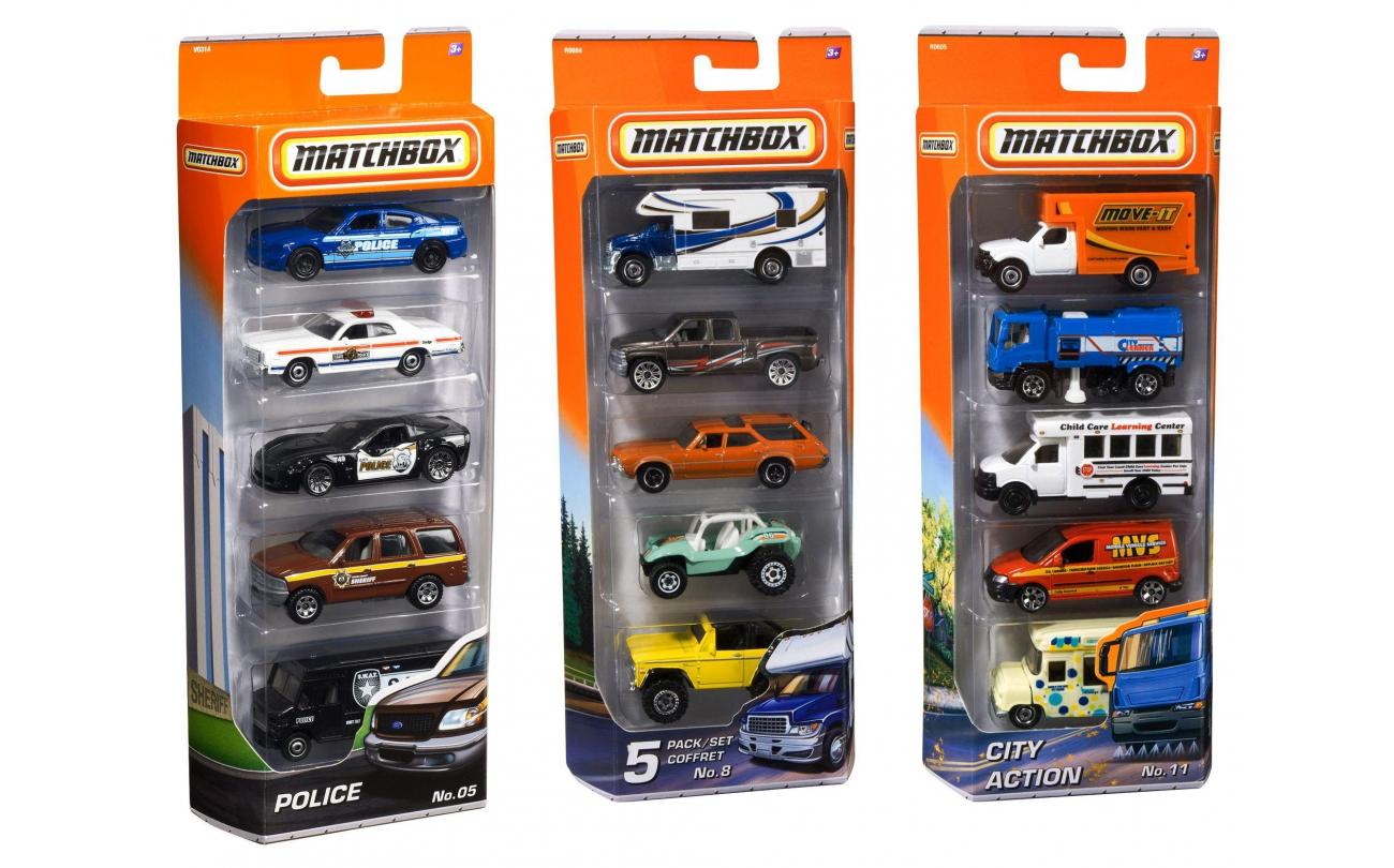 Matchbox 5-pack autootjes