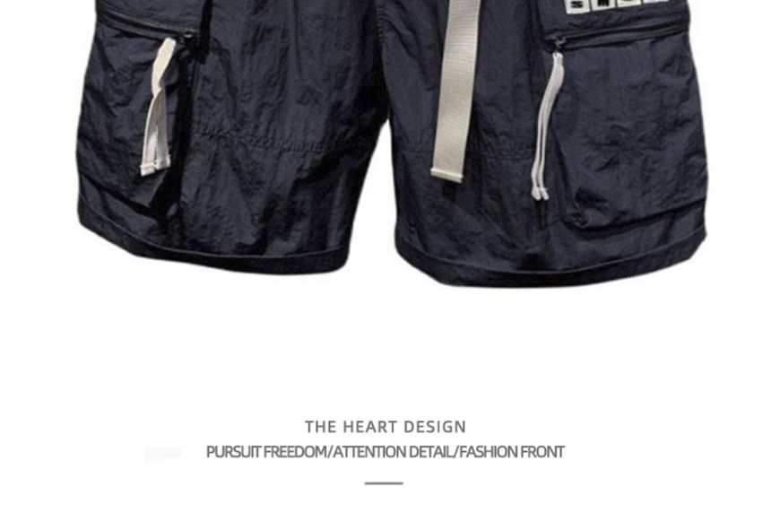 Zentrus - Effen cargoshorts met elastische taille