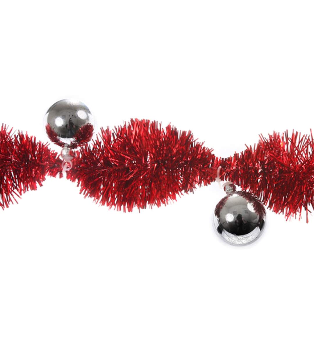 Guirlande de noël Pompon - 12 boules - Argent