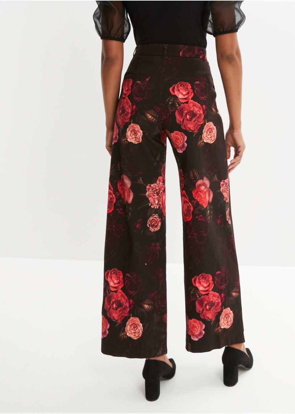 Pantalon large, taille haute