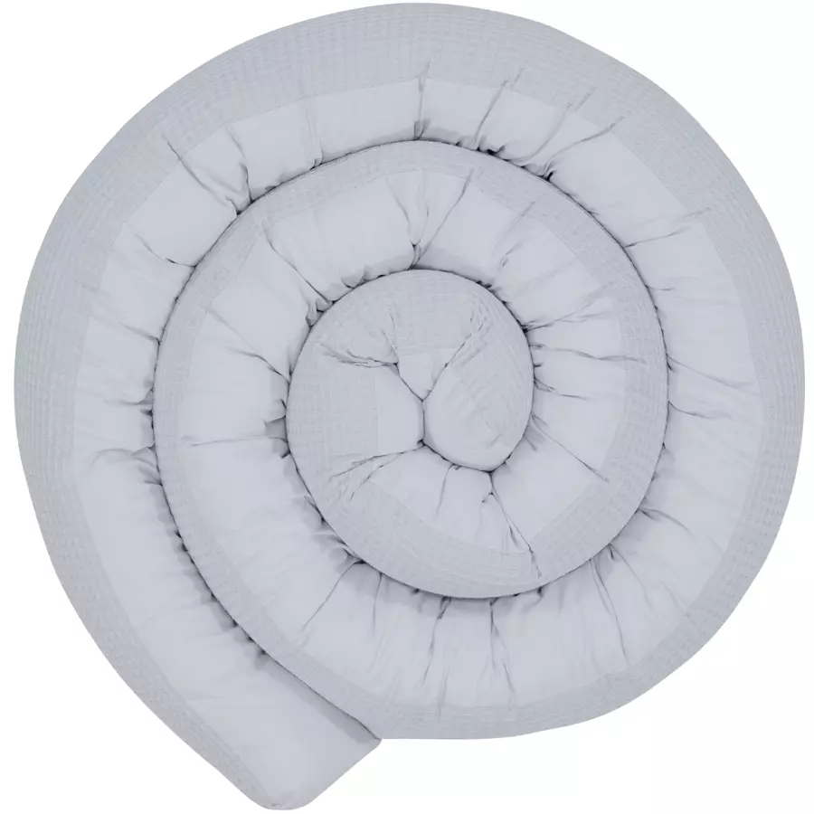 Ullenboom Baby-Bettschlange Waffelpiqué Grau 300 cm