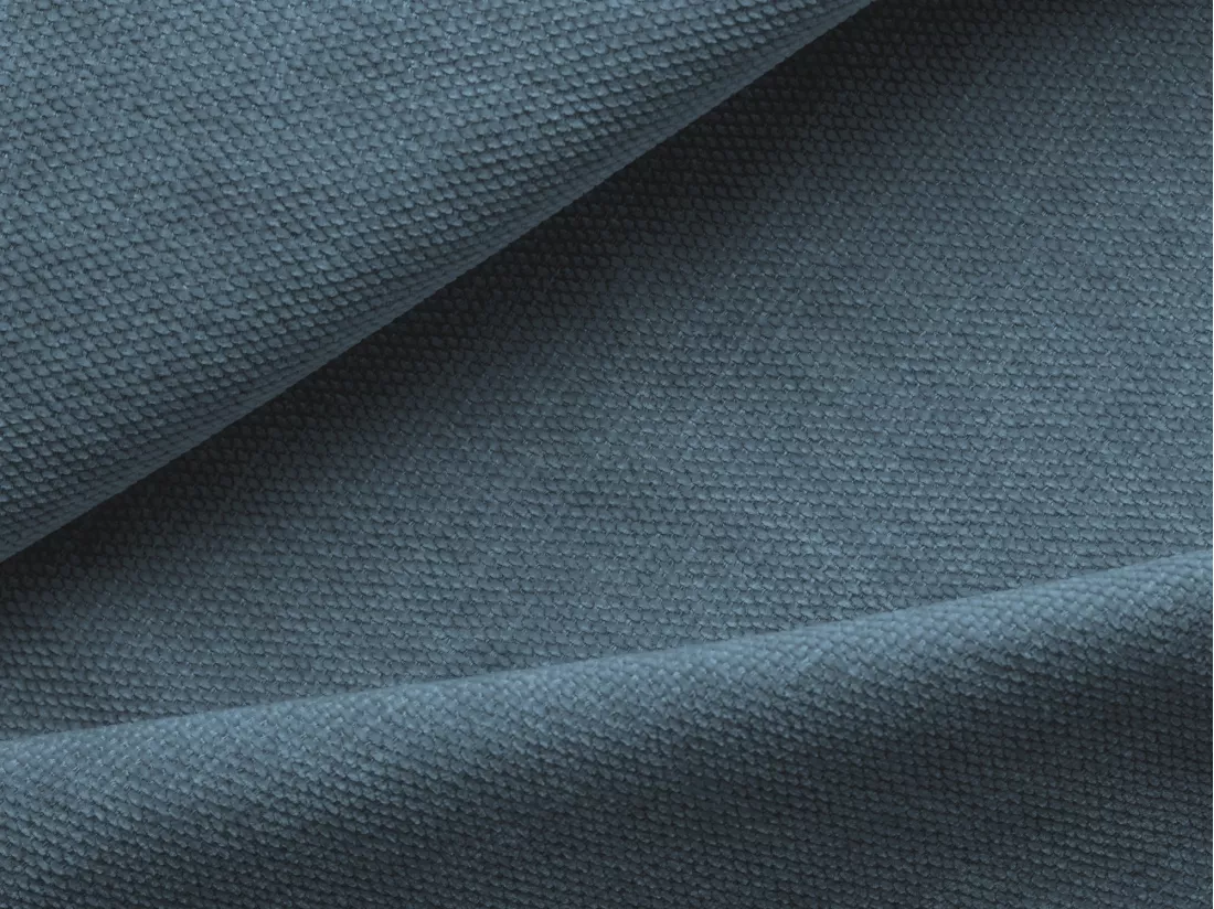 Canapé d'angle panoramique en tissu chenille - jeans - HOKU