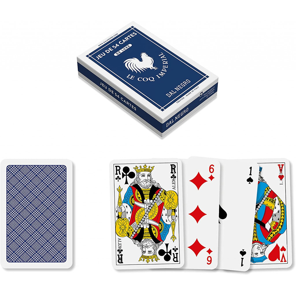 Jeu de 54 cartes Bridge - bleu - de luxe le Coq Imperial