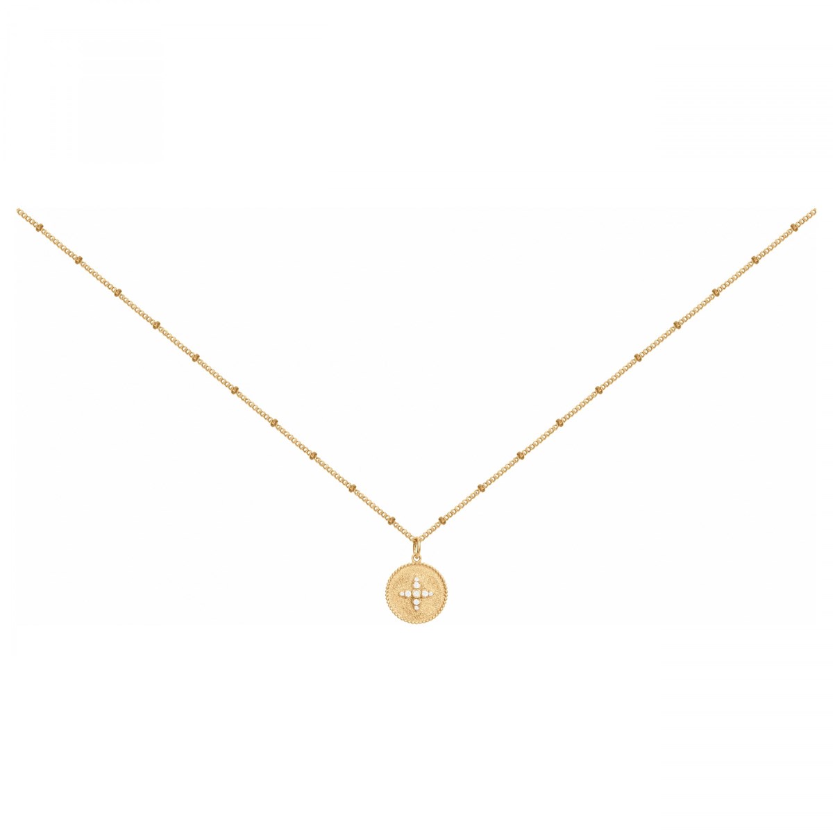 Collier en Plaqué Or avec oxyde de zirconium blanc