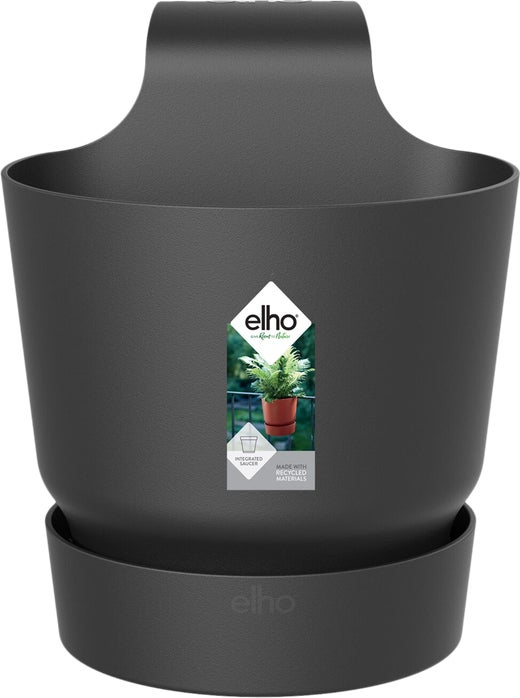 Elho balkonbak Greenville zwart D 25,1 H 23,7 cm