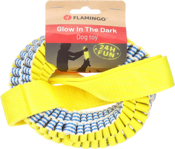 Flamingo f-523982 - Jouet Corde à tirer Anneau Bleu & Jaune