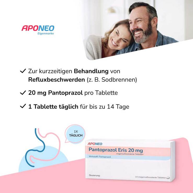APONEO Pantoprazol Eris 20 mg magensaftresistente Tabletten, 14 St