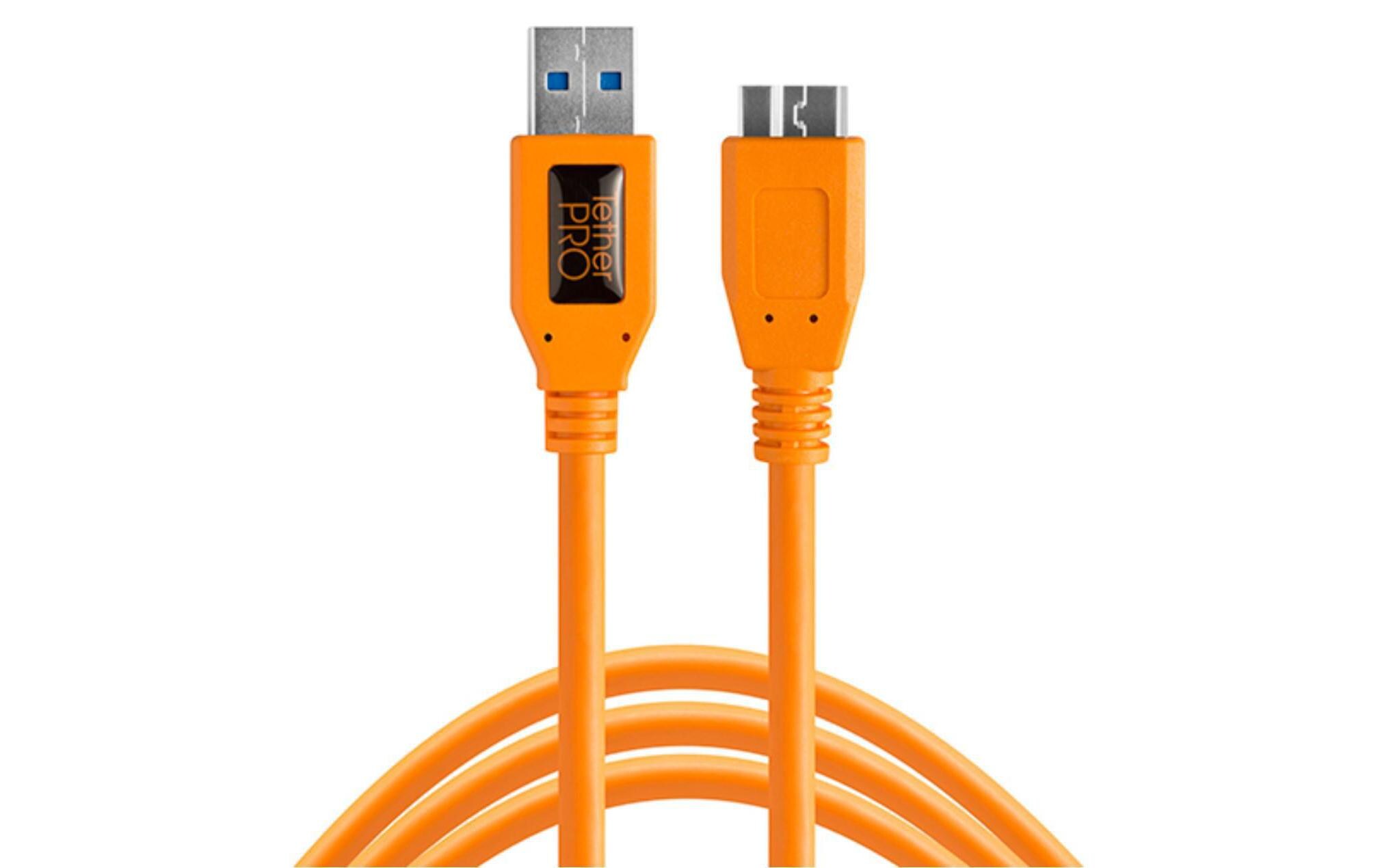 Kabel TetherPro USB 3.0 A / Micro B 4.6 Meter – orangeUSB 3.0 zu Micro-USB-Kabel, 4.6 Meter in orange