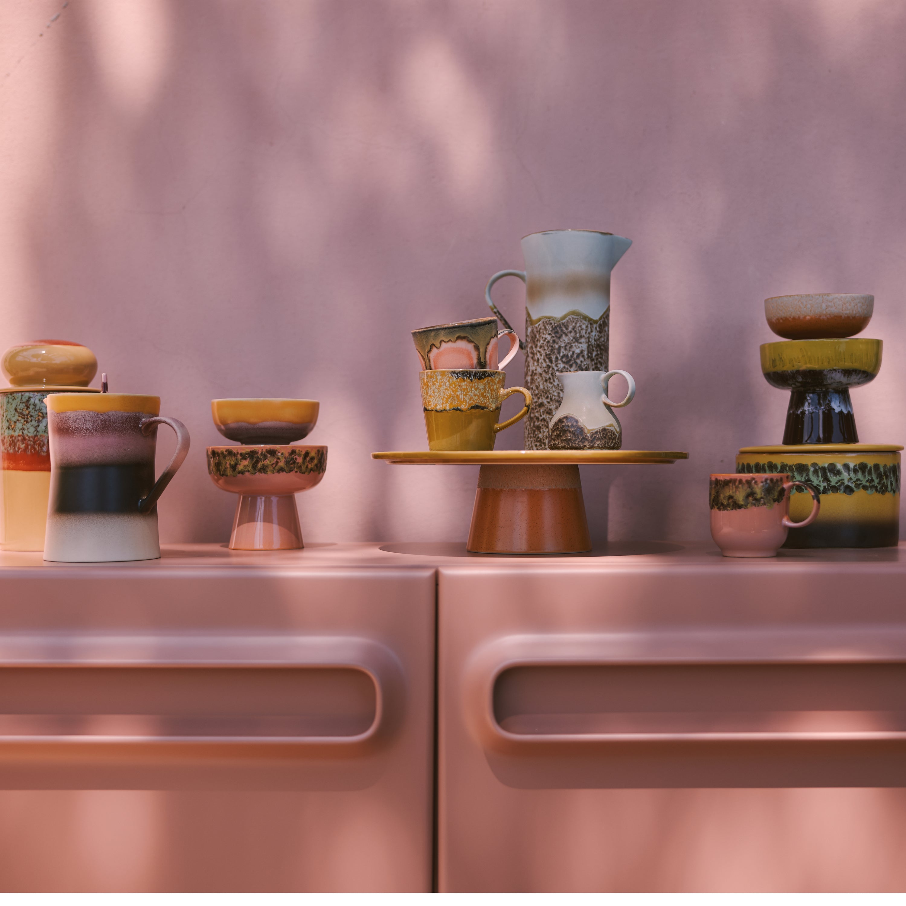 HKliving 70's Ceramics Theepot - Sunset