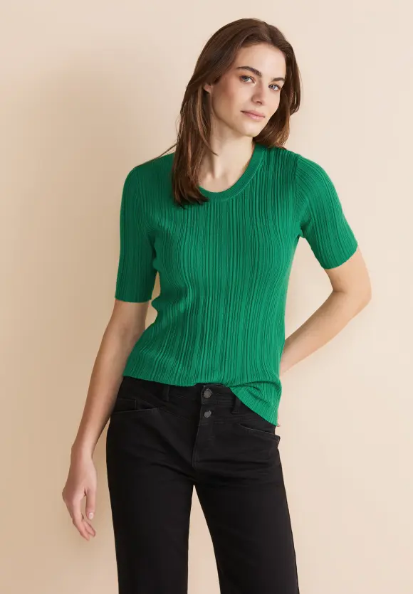 Kurzarm Strickpullover - fresh spring green